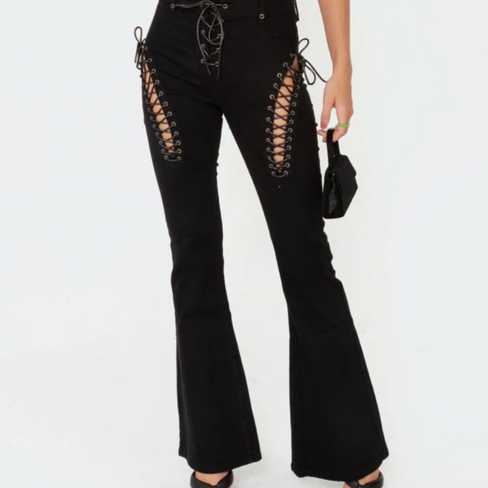 Edikted black flare jeans